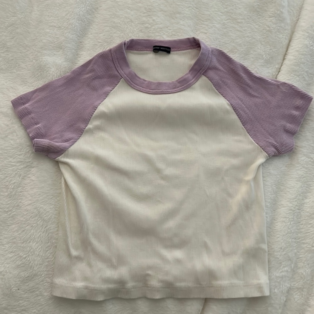 Brandy Melville - light purple baseball crop top